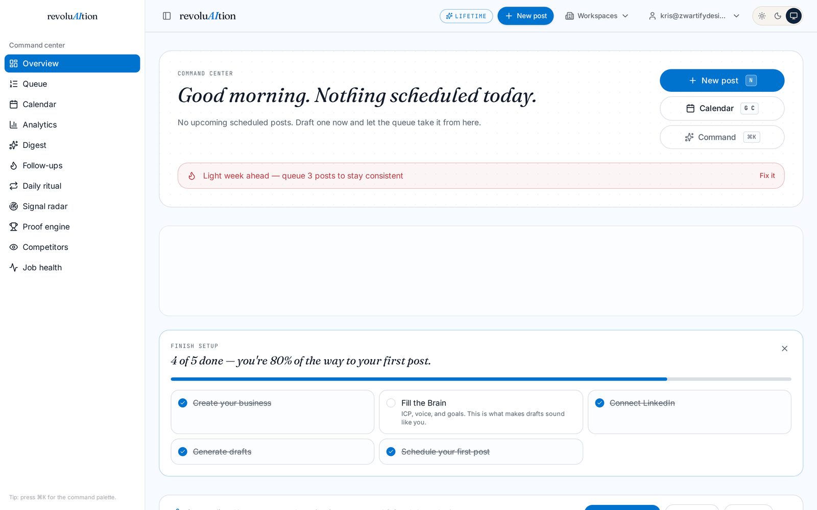 revoluAItion dashboard during step 04